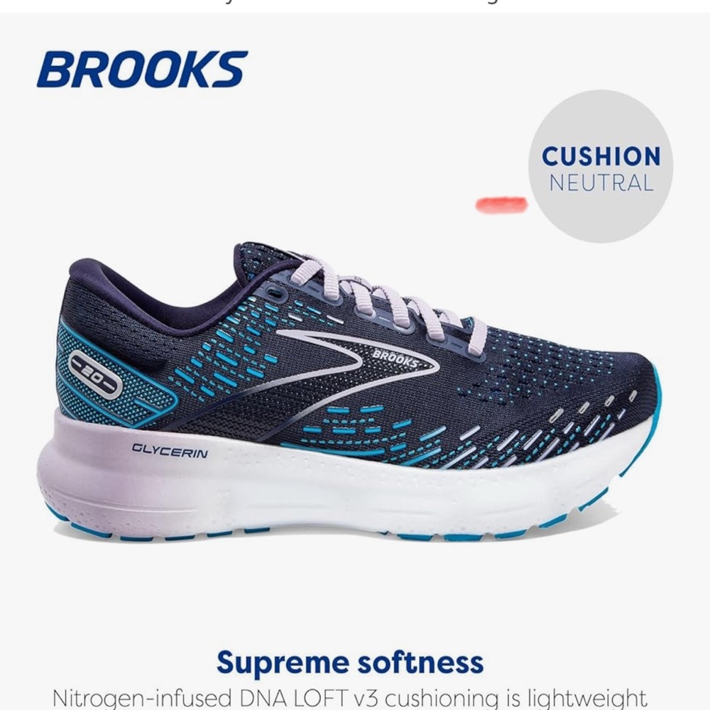 Brooks Women's Navy/purple  Running Shoes used once in great condition